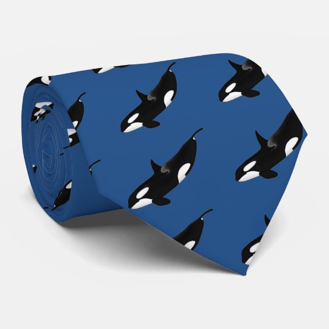 Killerwhale , Orcinus orca Neck Tie (Rolled)