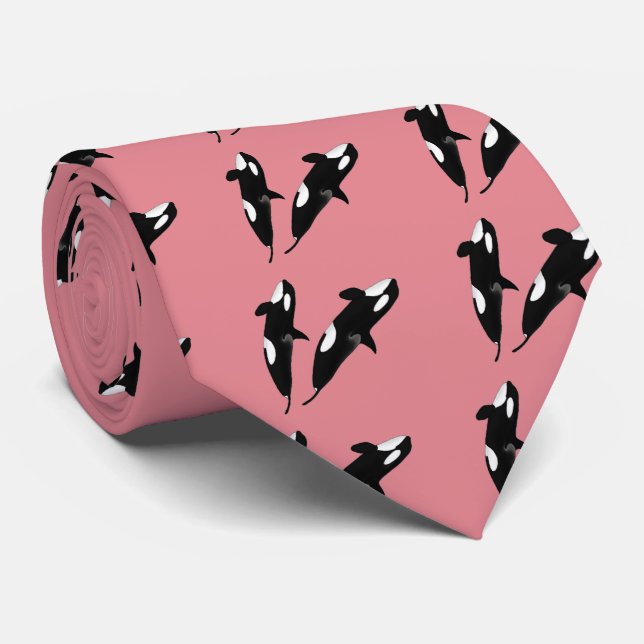 Killerwhale , Orcinus orca Neck Tie (Rolled)