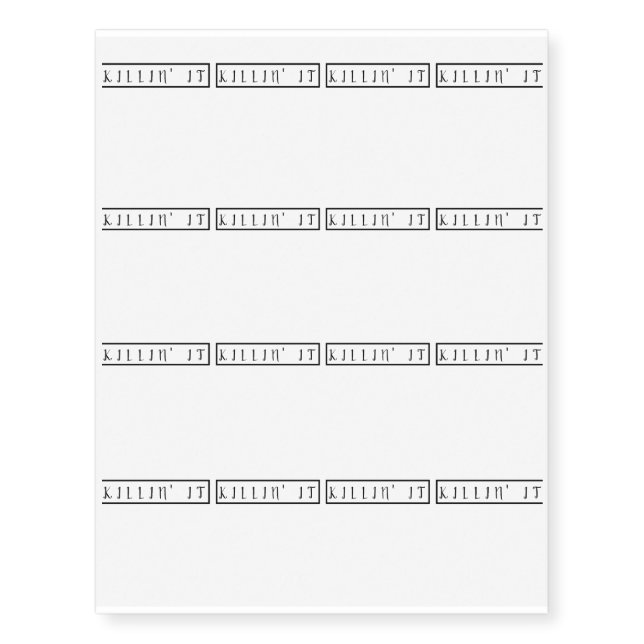 Killin' I Trendy Cute Swag Hipster Dope Temporary Tattoos (Front)