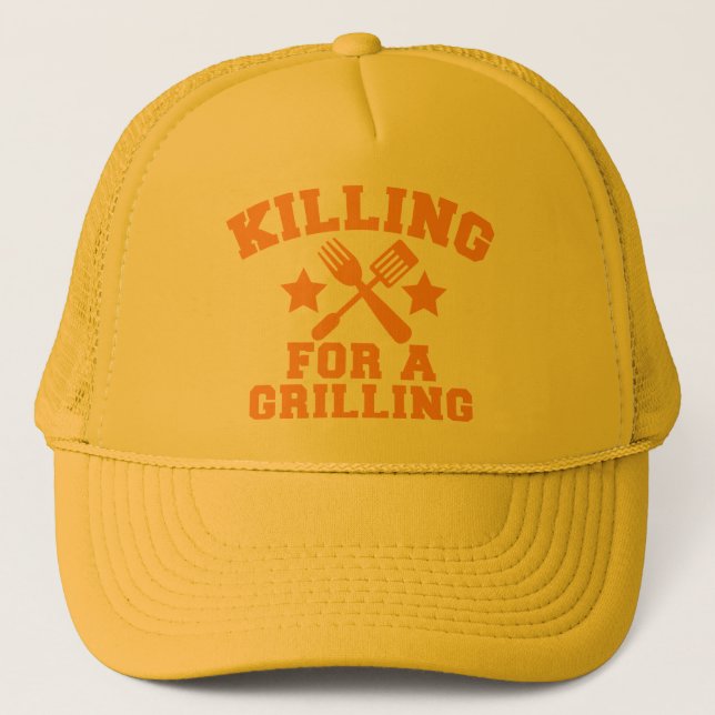KILLING FOR A GRILLING BBQ design Trucker Hat (Front)