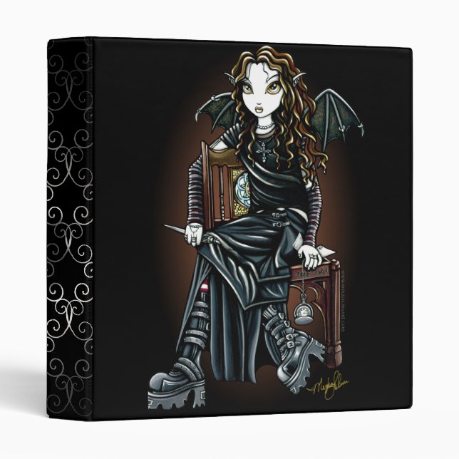 "Killing Time" Gothic School Girl Fairy Binder (Front/Spine)