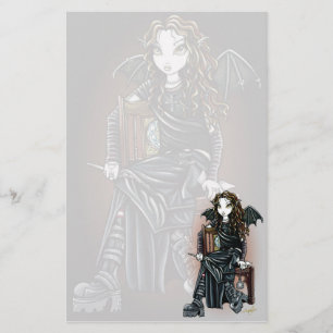 "Killing Time" Gothic School Girl Fairy Stationery