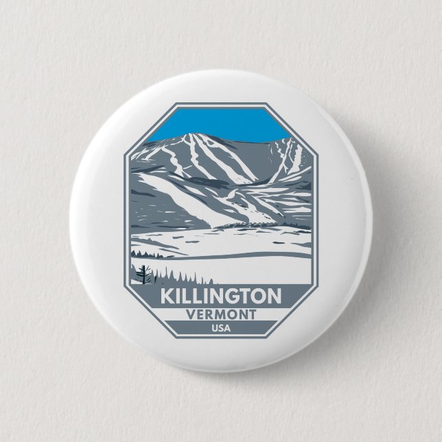 Killington Ski Area Winter Vermont Button (Front)