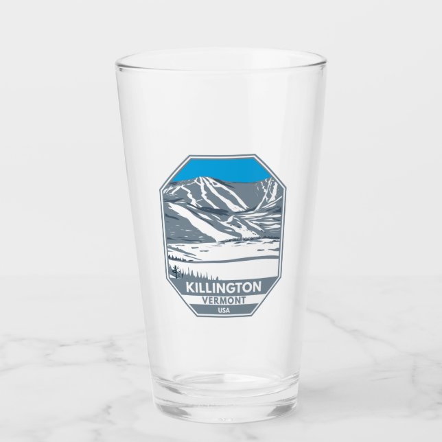 Killington Ski Area Winter Vermont Glass (Front)