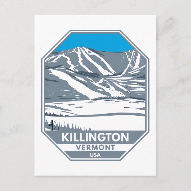 Killington Ski Area Winter Vermont Postcard (Front)