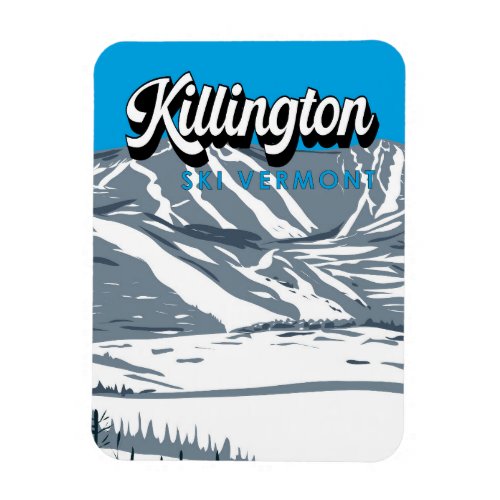 Killington Ski Area Winter Vermont Vintage Magnet