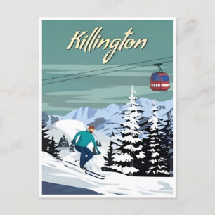 Killington Ski Area Winter Vermont Vintage Postcard