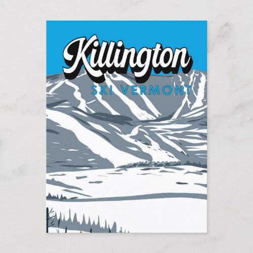 Killington Ski Area Winter Vermont Vintage Postcard