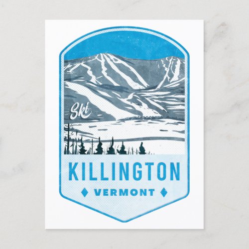 Killington Ski Badge Postcard