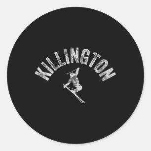 Killington Ski Vintage Skiing Vermont Cool Skier V Classic Round Sticker
