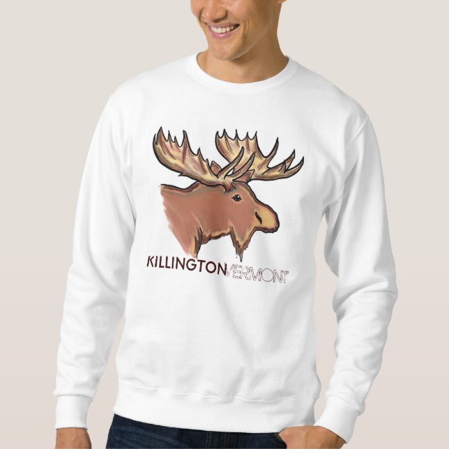 Killington Vermont brown moose unisex sweatshirt (Front)