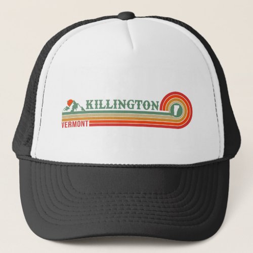 Killington Vermont Retro Sunset Ski Souvenirs 60s Trucker Hat