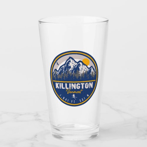 Killington Vermont Retro Sunset Ski Souvenirs 80s Glass