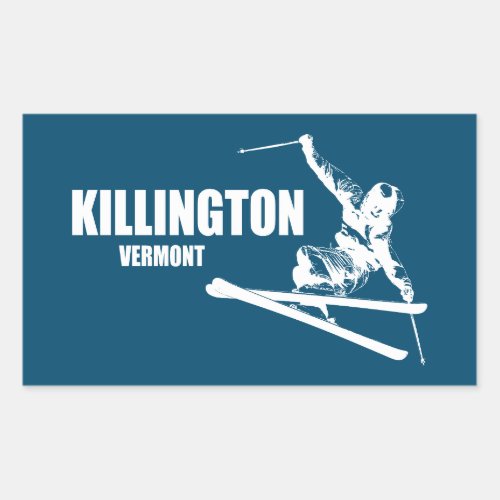 Killington Vermont Skier Rectangular Sticker