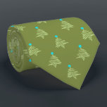 Kilowatt Christmas Tree Moss Green Two-sided Neck Tie<br><div class="desc">Moss green with sage green and turquoise colorway.  Inspired by the retro advertising icon from the forties,  this Christmas tree design is a fun holiday design for a necktie. These designs come in several colorways.</div>