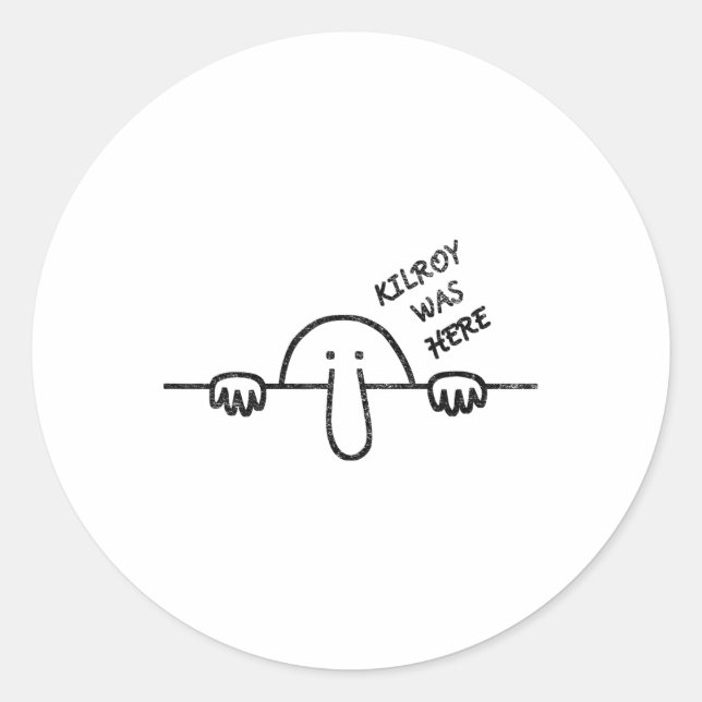 Kilroy Was Here Graffiti Art  Classic Round Sticker (Front)