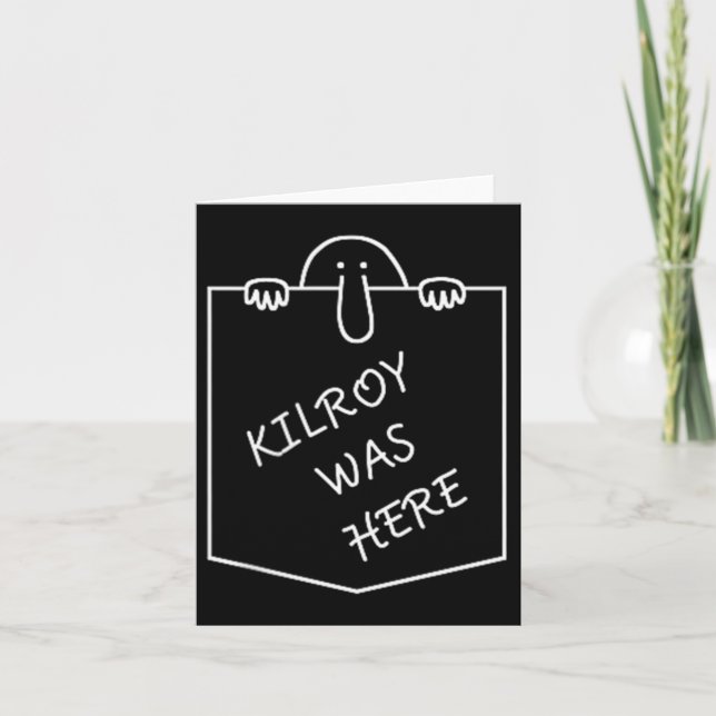 Kilroy Was Here Graffiti Art Pocket  Card (Front)