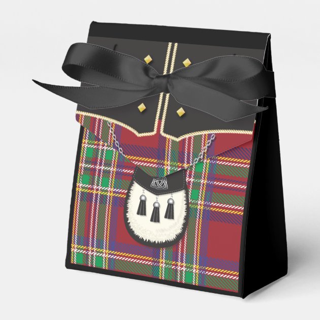 1 X 10 Tartan Kilted Favor Boxes 