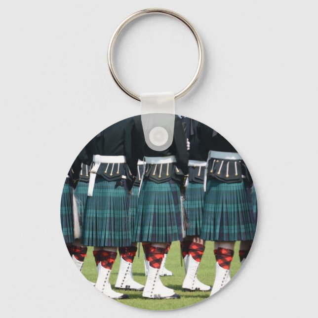 Kilted Men in Edinburgh, Scotland Keychain (Front)
