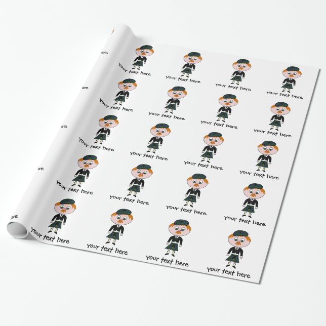Kilted Scotsman Wrapping Paper (Unrolled)