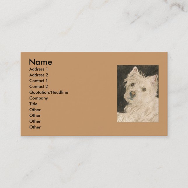 Kiltie the West Highland Terrier Business Card (Front)