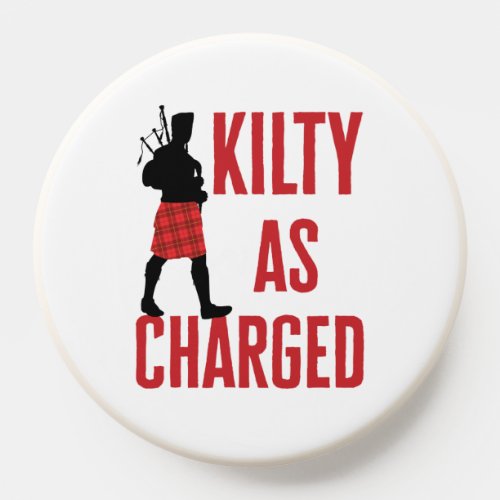Kilty as Charged Funny Kilt Wearer Pun Joke PopSocket