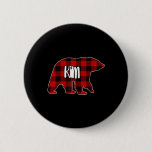 Kim Bear Custom Red Buffalo Plaid Christmas Pajama Button