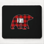 Kim Bear Custom Red Buffalo Plaid Christmas Pajama Mouse Pad