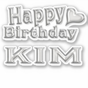 Kim Happy Birthday silver Sticker