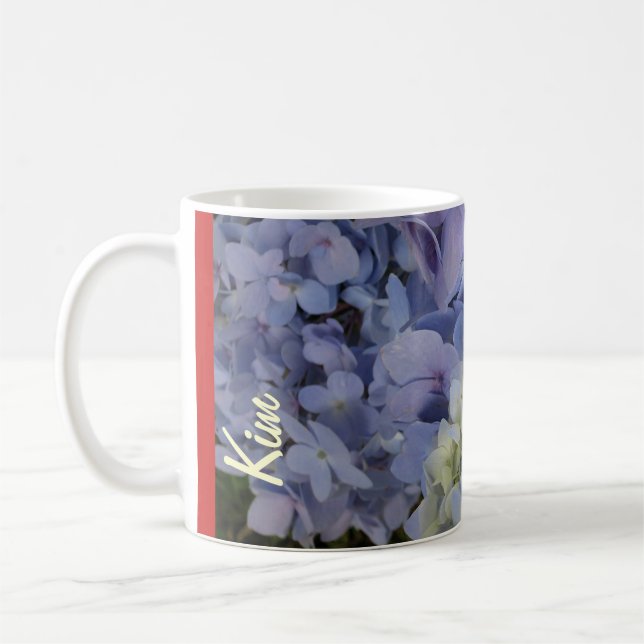 Kim Hydrangeas Mug #2 with Customizable Name (Left)