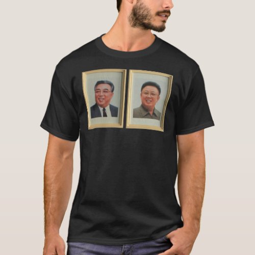 Kim Il_Sung Amp Kim Jong_Il Portrait North Kore T_Shirt