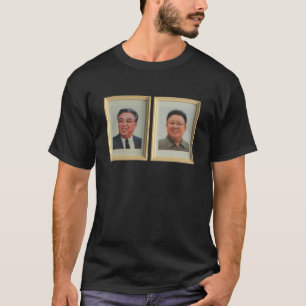 Kim Il-Sung Kim Jong-Il Portrait, North Korea DPR T-Shirt