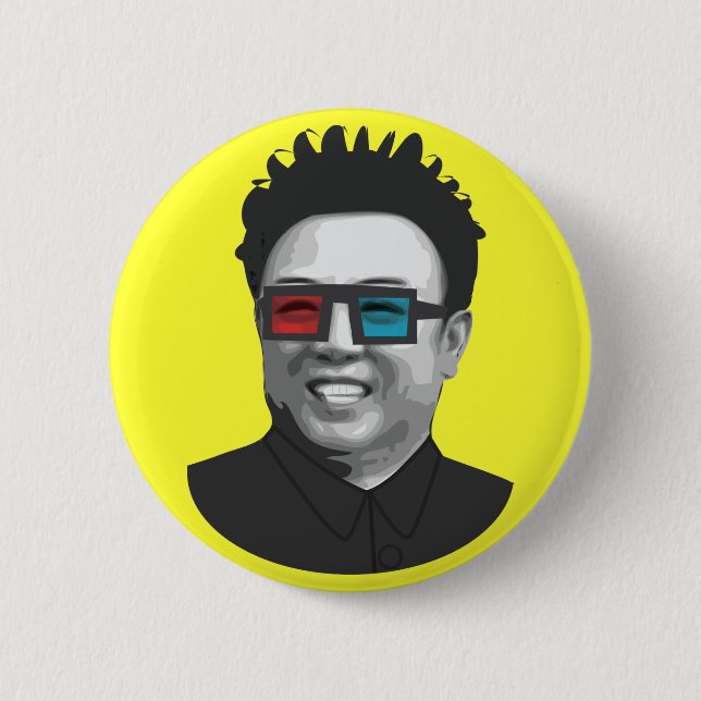 Kim Jong-Il - North Korea Button (Front)