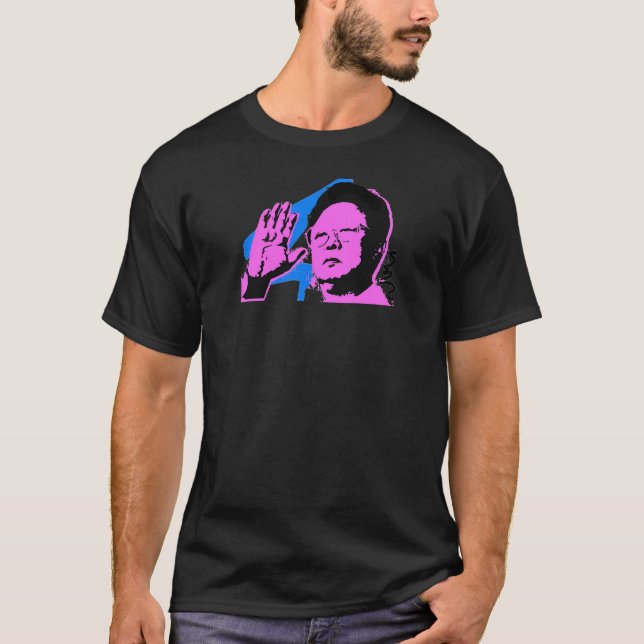 kim jong il print in pink T-Shirt (Front)