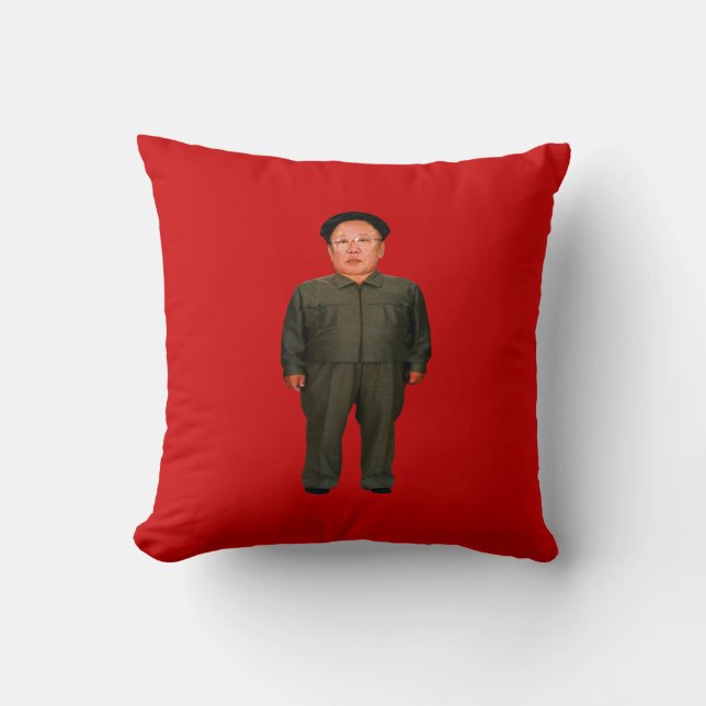 Kim Jong Il Throw Pillow (Front)