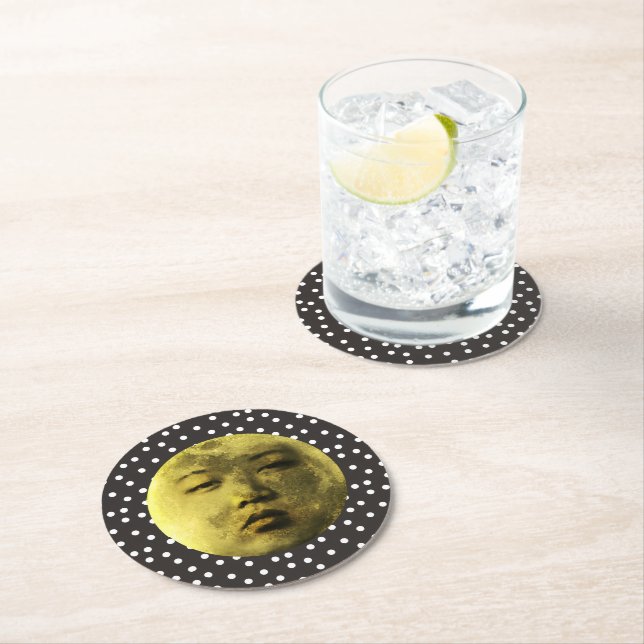 Kim Jong Moon Funny Round Paper Coaster (Insitu)