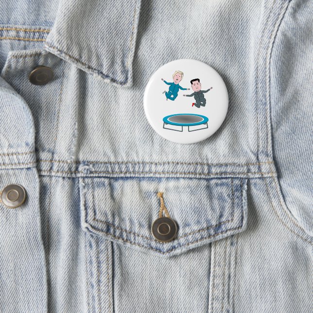 Kim Jong Un and President Trump Trampolone Button | Zazzle