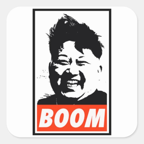 Kim Jong Un boom Square Sticker