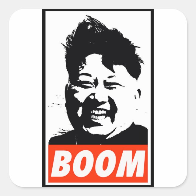 Kim Jong Un boom Square Sticker (Front)