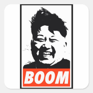 Kim Jong Un boom Square Sticker