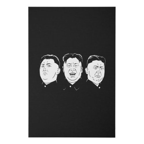 Kim Jong Un Faces Faux Canvas Print