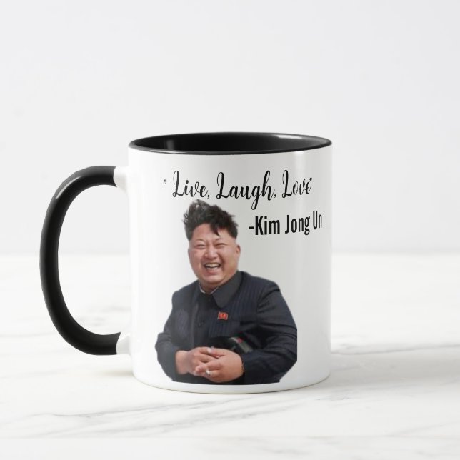 Kim Jong Un, Live, Laugh, Love, Meme Gift Mug (Left)