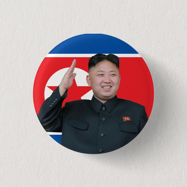 Kim Jong Un Salute Button (Front)