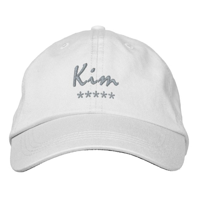 Kim Name Embroidered Baseball Cap (Front)