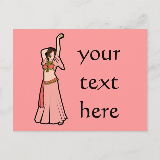 Kim Pink Belly Dancer Postcard (Front)
