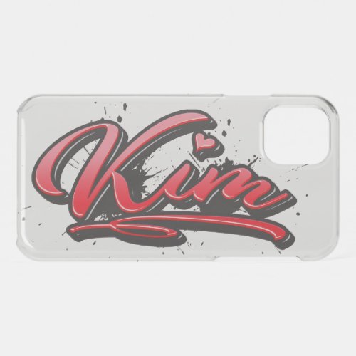Kim red Heart Graffiti Case iPhone 11 or other