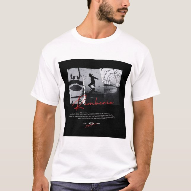 Kimberio Skater Photo Collage Streetwear T-Shirt (Front)