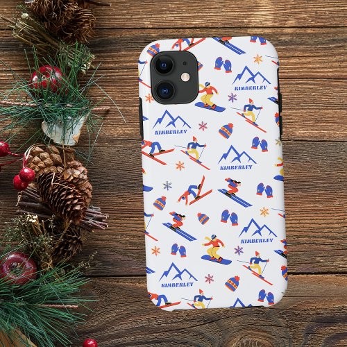 Kimberley British Columbia Ski Snowboard Pattern iPhone 11 Case