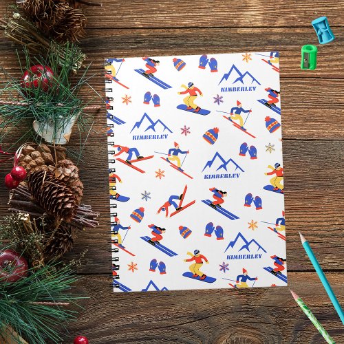 Kimberley British Columbia Ski Snowboard Pattern Notebook