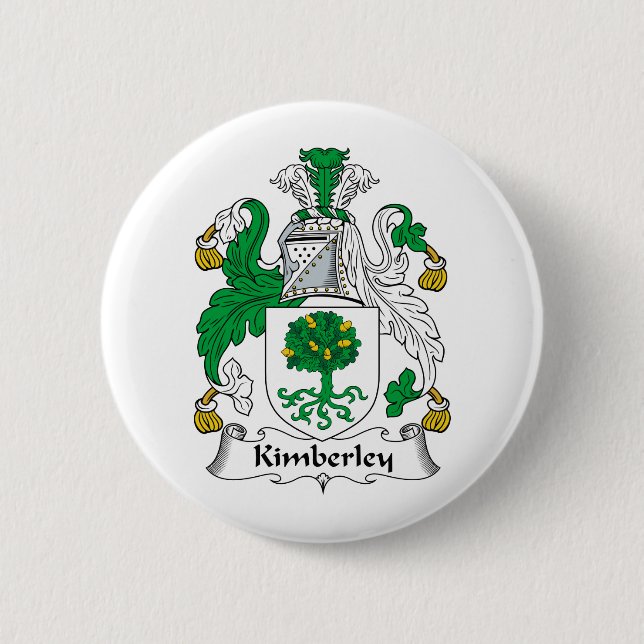 Kimberley Family Crest Pinback Button (Front)